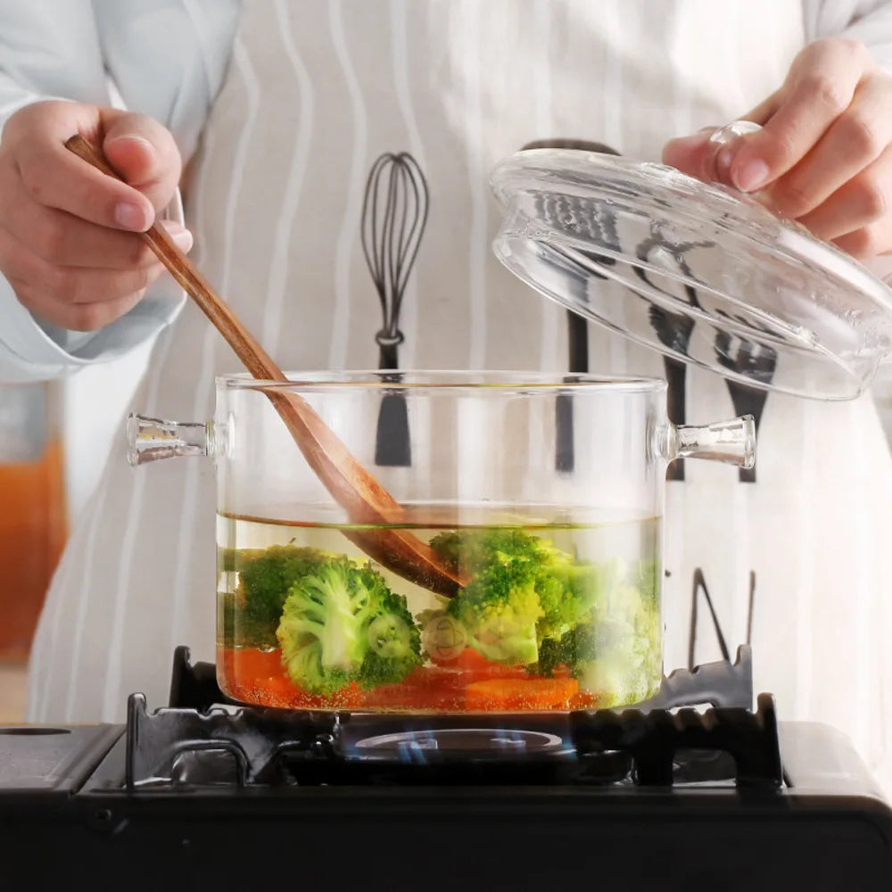 Decorbites™ Glas-Kochtopf – Hitzebeständiger Herdtopf zum Kochen von Wasser, Nudeln und Suppenzubereitung
