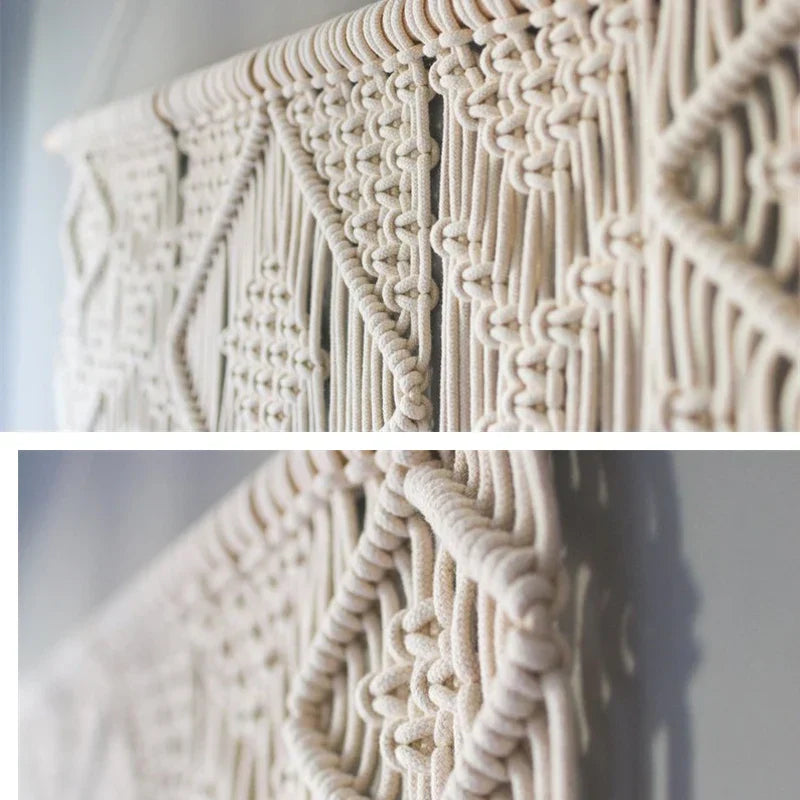 Decorbites™ Großes handgewebtes Makramee-Wandteppich mit Quasten