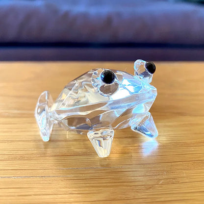 Decorbites™ K9-Kristallglas-Frosch-Figur Skulptur Briefbeschwerer Wohnungsdekoration Geschenk