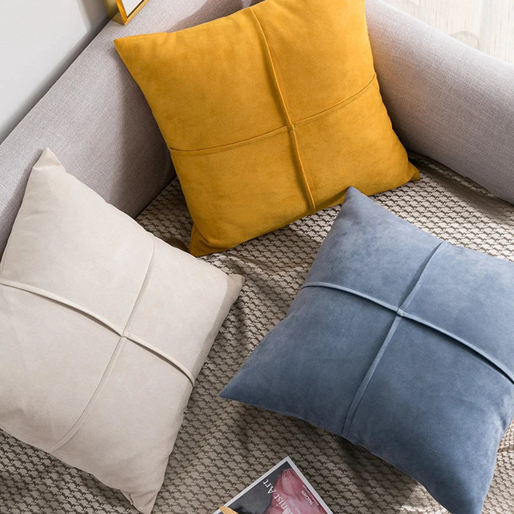 DecorBites™ Cross Faux Suede Throw Pillow Cover for Car Couch Sofa Bed Home Decor
