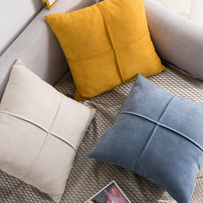 DecorBites™ Cross Faux Suede Throw Pillow Cover for Car Couch Sofa Bed Home Decor