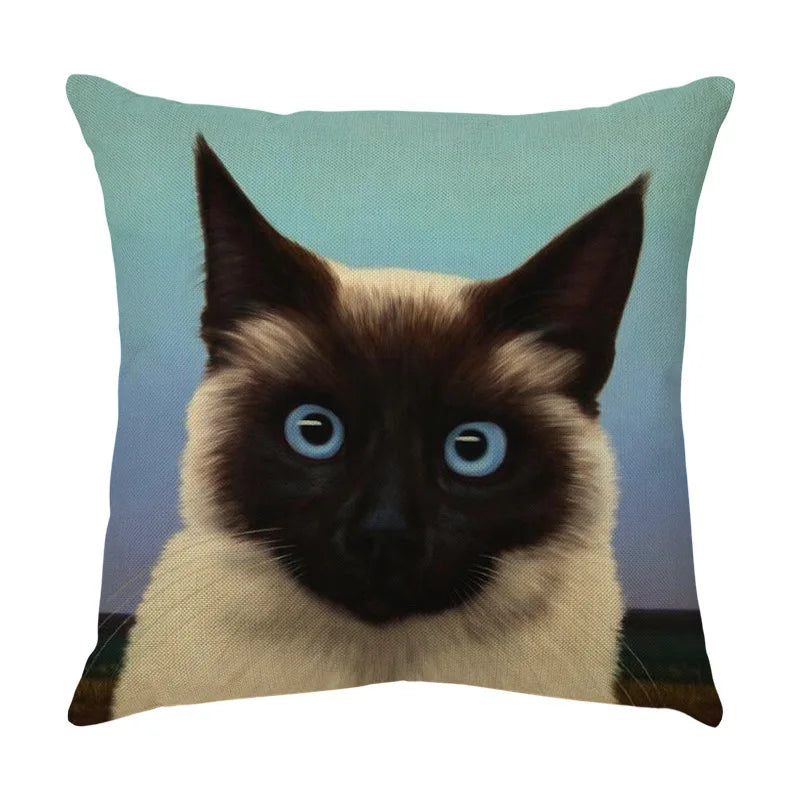Decorbites™ Süßes Katzen-Sofa-Baumwoll-Leinen-Kissenbezug Polsterbezug Heimdekoration Kissen