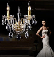 Gold Crystal Wall Sconce K9 3-Lamp Bedside