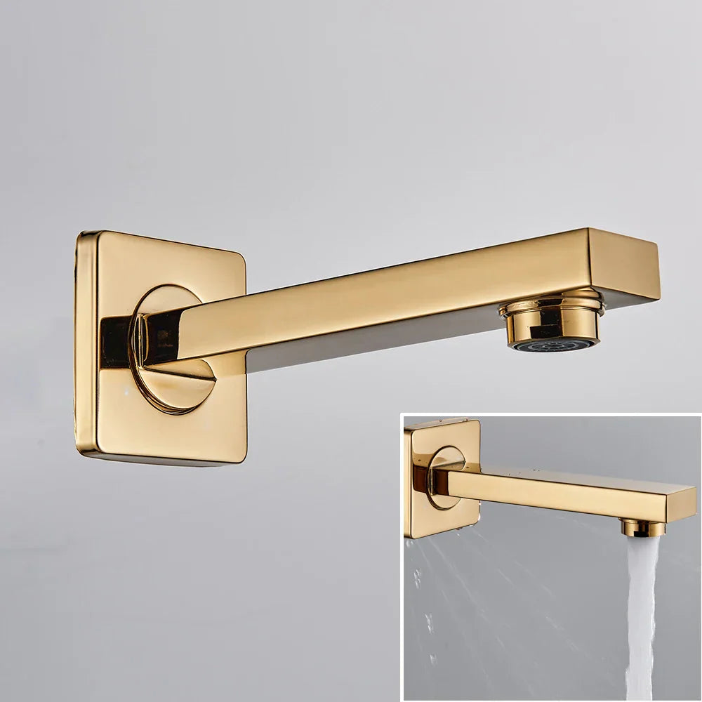 Decorbites™ Golden LED Regenbrause mit 3-Wege-Mischer und Messing-Auslauf