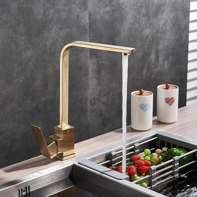 Decorbites™ Küchenarmatur: Gebürstetes Gold/Nickel/Schwarz Heiß-Kalt-Mischbatterie Wasserhahn