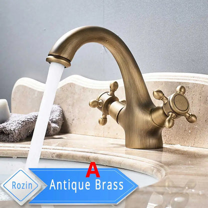 Decorbites™ Gold Waschbeckenarmatur Deckenmontiert Beckenhahn Heiß-Kalt-Wasser-Mischer