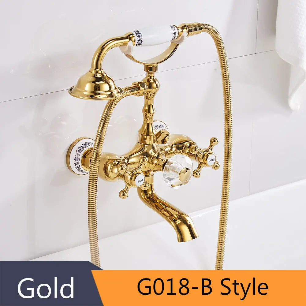 Gold Wall Bathtub Faucet