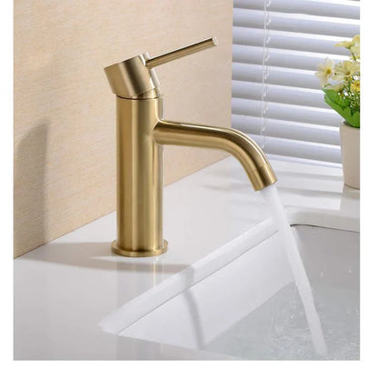 Decorbites™ Golden Messing Beckenarmatur Deckmontiertes Waschbecken-Mischventil Heiß Kalt
