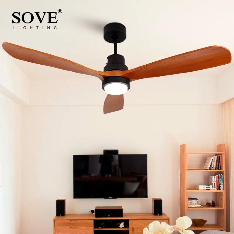 Decorbites™ 52" Holz-Deckenventilator-Fernbedienung 3 Flügel für Zuhause Wohnzimmer Schlafzimmer