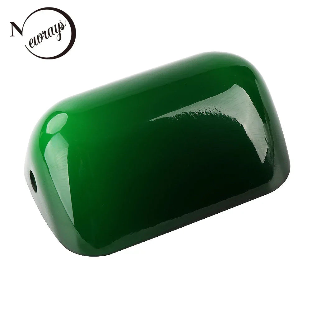 Decorbites™ Glas-Bankierslampe-Abdeckung | Grün/Weiß geschichteter Ersatzschirm L15 cm x B9,5 cm