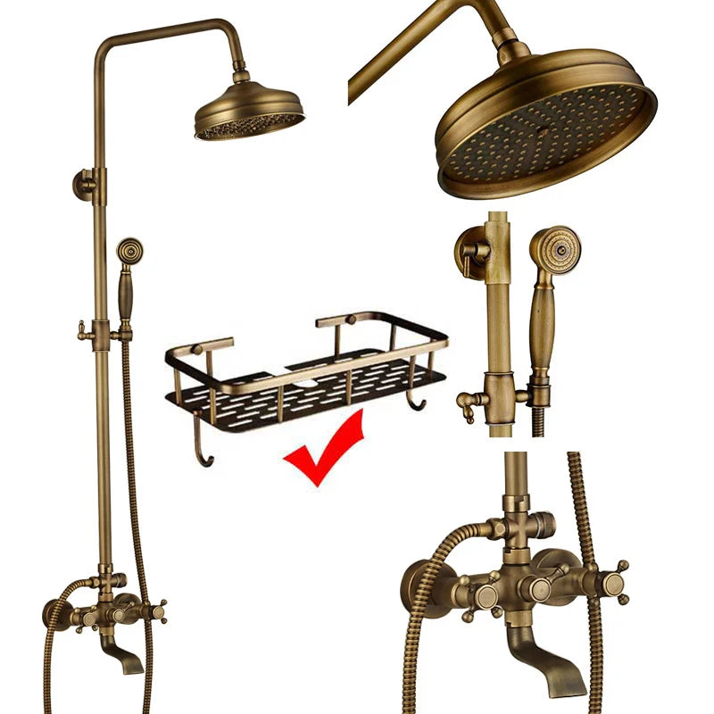 DecorBites™ Dual Handle Shower Faucet Set with 8" Rain Shower Head