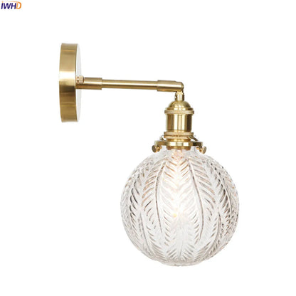 Decorbites™ Glas-Kugel-LED-Wandleuchte Retro Vintage Kupfer Applique Murale