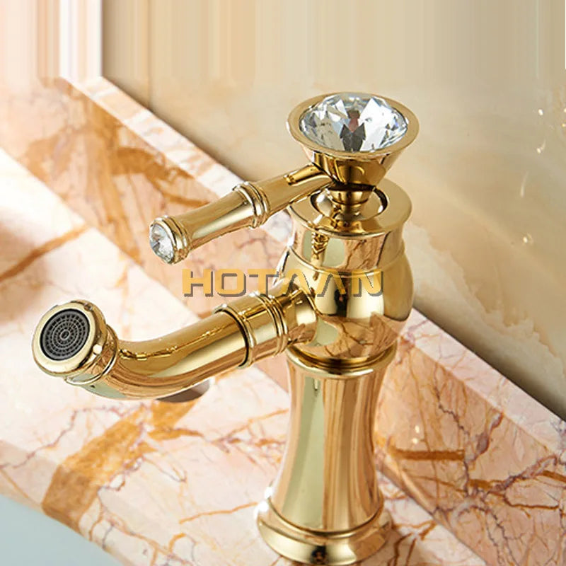 Decorbites™ Gold Finish Messing Waschbeckenarmatur mit Keramikmischer