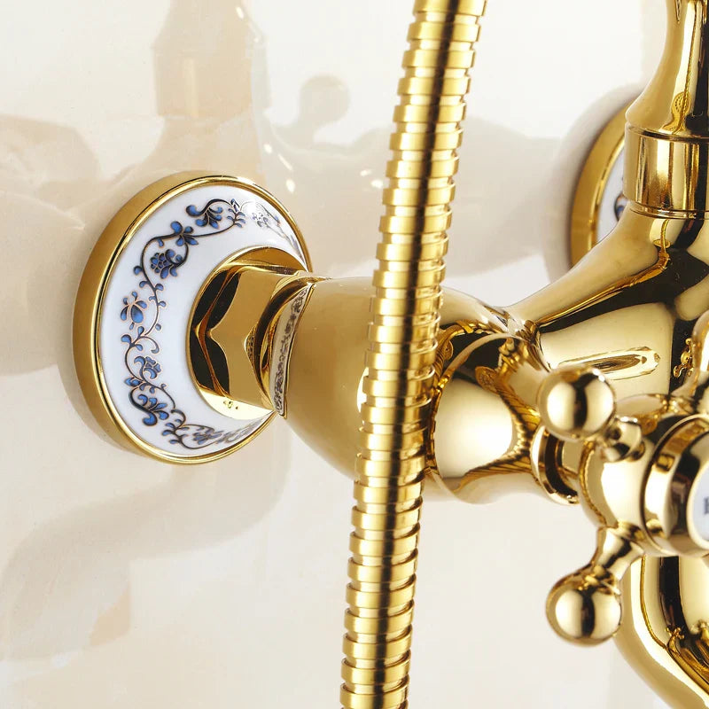 Gold Wall Bathtub Faucet