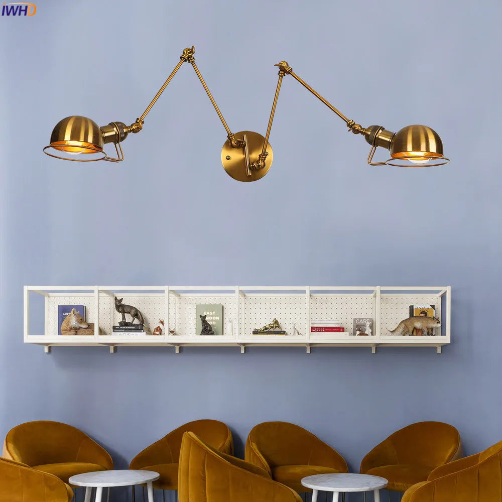 Decorbites™ Industrielle Schwenkbare Wandarm-Wandleuchte Schlafzimmer Badezimmer Loft Vintage