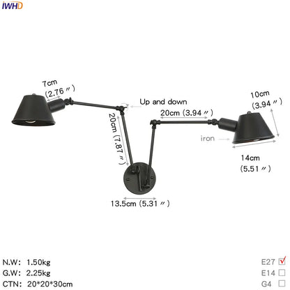 Decorbites™ Industrielle LED-Wandleuchte für Schlafzimmer und Badezimmer Vintage-Wandlampe