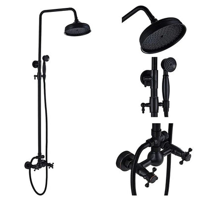 Decorbites™ Schwarzes Messing Bad-Duscharmatur-Set mit Handbrause und Wannenarmatur