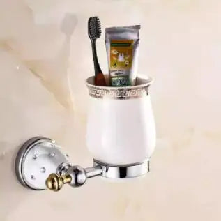 DecorBites™ Bathroom Hardware Set: Toilet Paper, Roll Holder, Brush Holder, Coat Hook