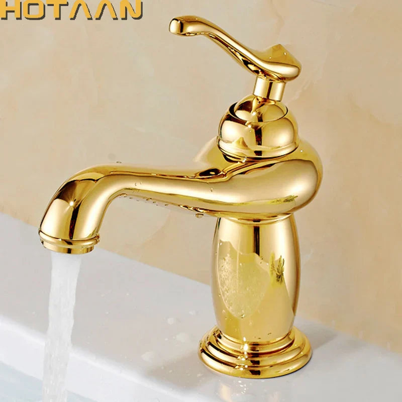 Gold Brass Ceramic Faucet