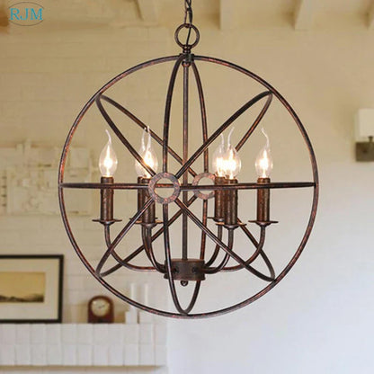 Decorbites™ Industrielles Loft-Eisenkäfig-Kerzenleuchter - Vintage runde Hängeleuchten für Beleuchtungsdekoration
