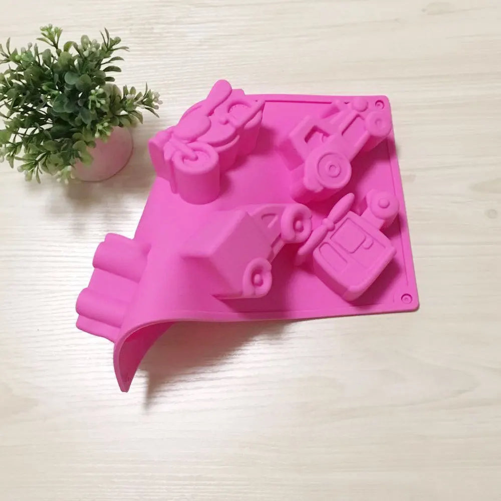 DecorBites™ Creative Airplane Car Motorcycle Cake Mould for Kids Birthday Cake Decor