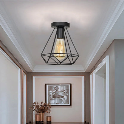 Decorbites™ Eisen Schwarz Käfig Deckenleuchte Retro Armaturen Wohnraumbeleuchtung