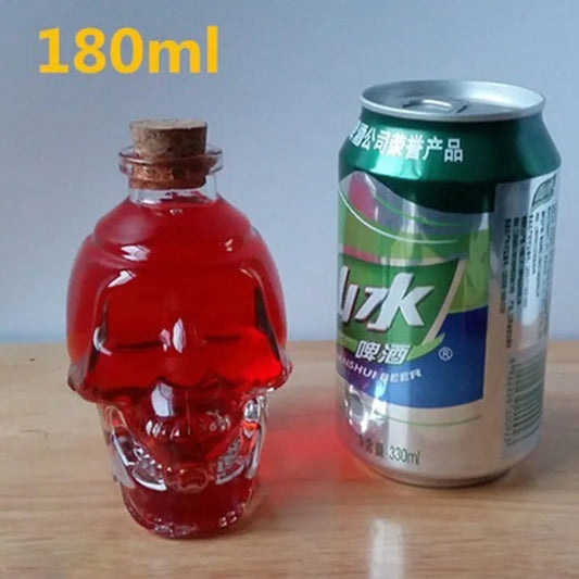 Decorbites™ Glas-Schädel-Flasche: Kreative Kristall-Wodka/Wein 180ML/350ML - Halloween Hüftflaschen