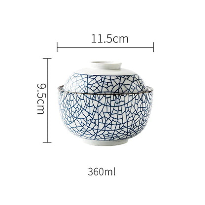 Decorbites™ Japanischer Stil Keramik-Suppenschüssel - Umweltfreundliche Unterglasur-Terrine