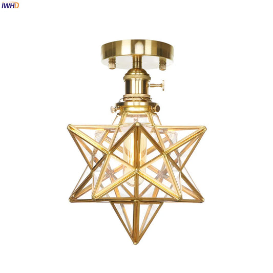 Decorbites™ Glas-Kupfer-Deckenleuchte Vintage Retro Nordischer Stil Schlafzimmer Wohnzimmer Lampe