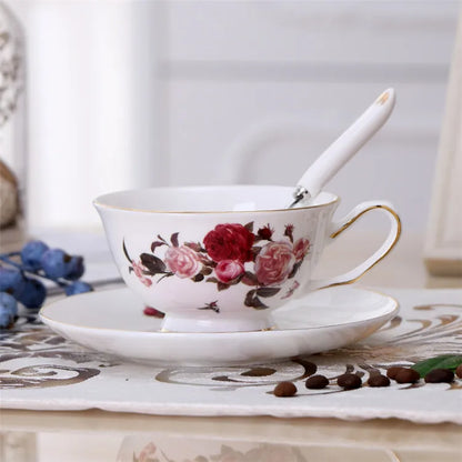 DecorBites™ Elegant Ceramic Tea Cup Set 200ml British Porcelain Coffee Cup