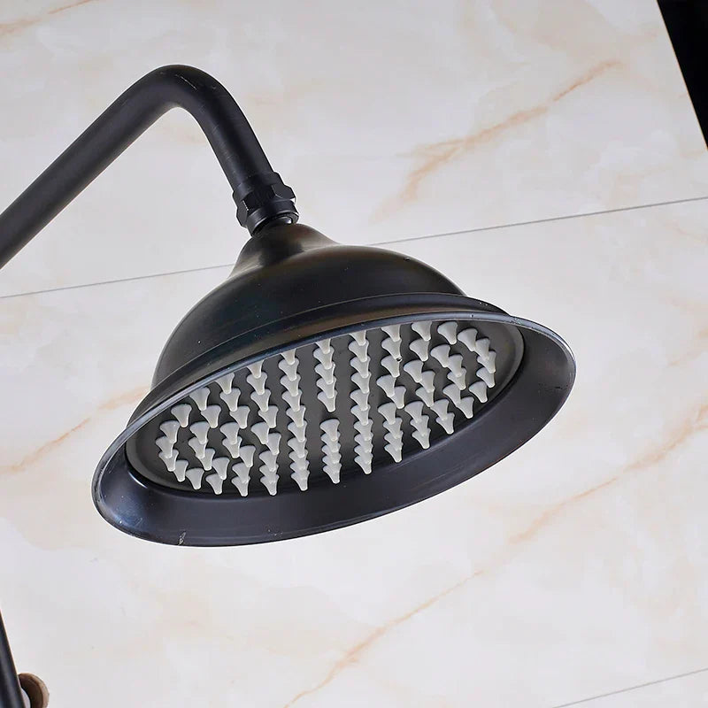 Decorbites™ Schwarz-Bronzene Badezimmer-Duschmischtap mit Langem Auslauf und 8" Regenkopf