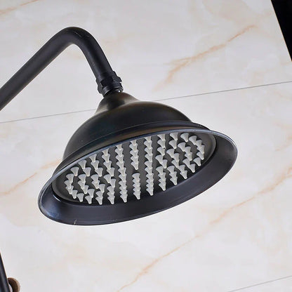 Decorbites™ Schwarz-Bronzene Badezimmer-Duschmischtap mit Langem Auslauf und 8" Regenkopf