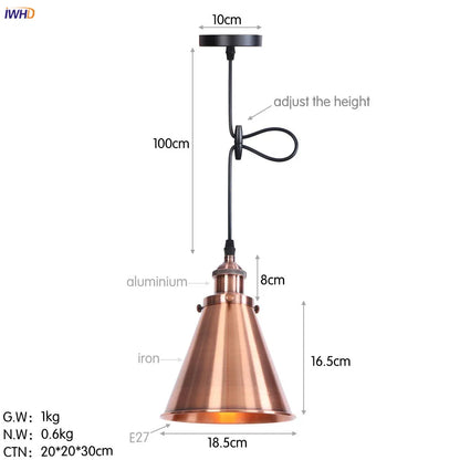 DecorBites™ Gold Retro Edison LED Pendant Lights for Dinning Living Room Industrial Decor