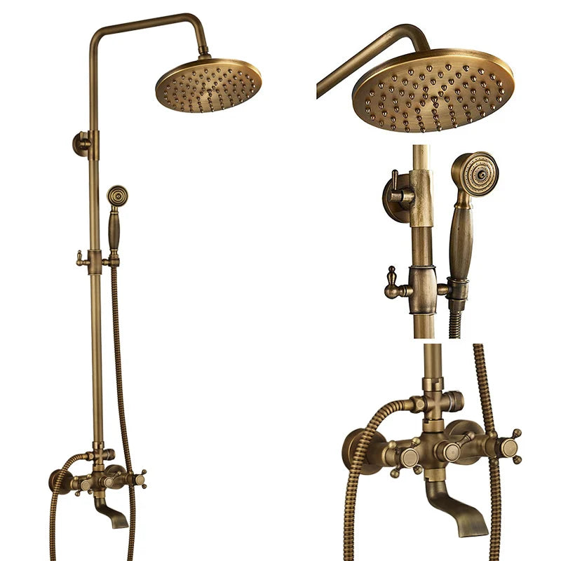 DecorBites™ Dual Handle Shower Faucet Set with 8" Rain Shower Head