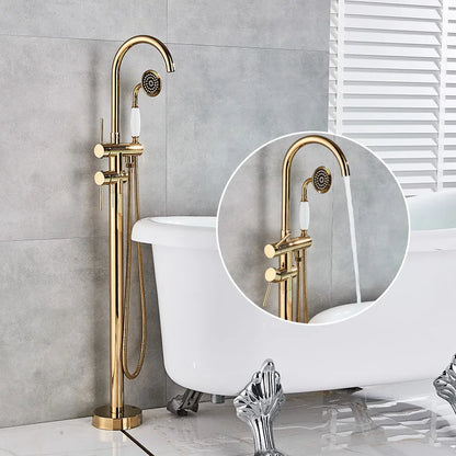DecorBites™ Gold Tub Sink Faucet with Handshower