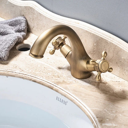 DecorBites™ Dual Handle Brass Basin Faucet for Bathroom Vanity Sink