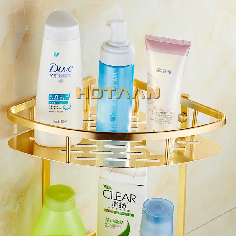 Gold Aluminum Shower Shelf