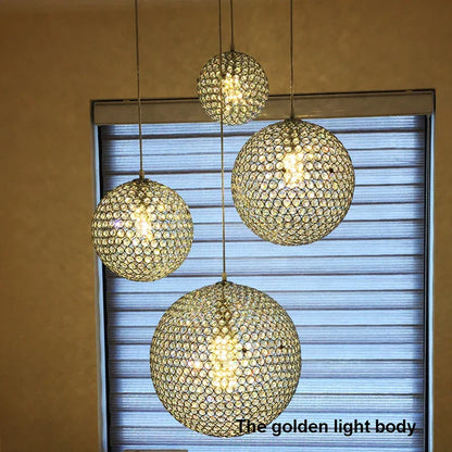 DecorBites™ Crystal Ball Rain Drop Pendant Light Fixture LED for Dining Room