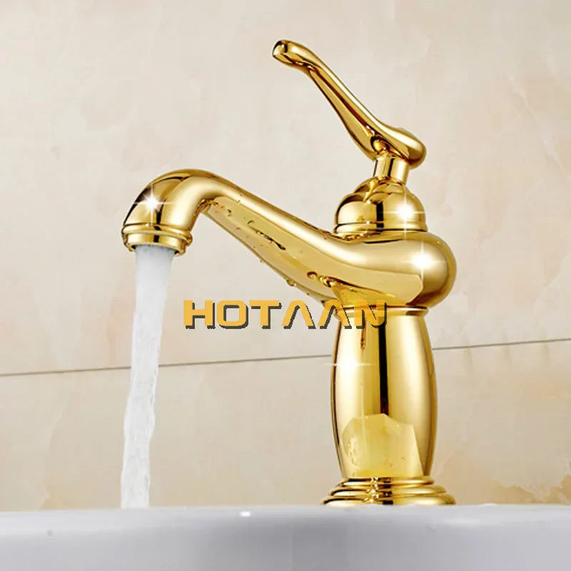 Gold Brass Ceramic Faucet