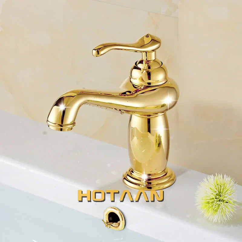 Gold Brass Ceramic Faucet