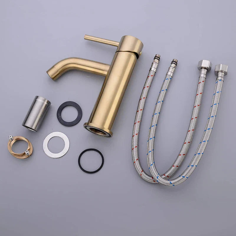 Decorbites™ Golden Messing Beckenarmatur Deckmontiertes Waschbecken-Mischventil Heiß Kalt