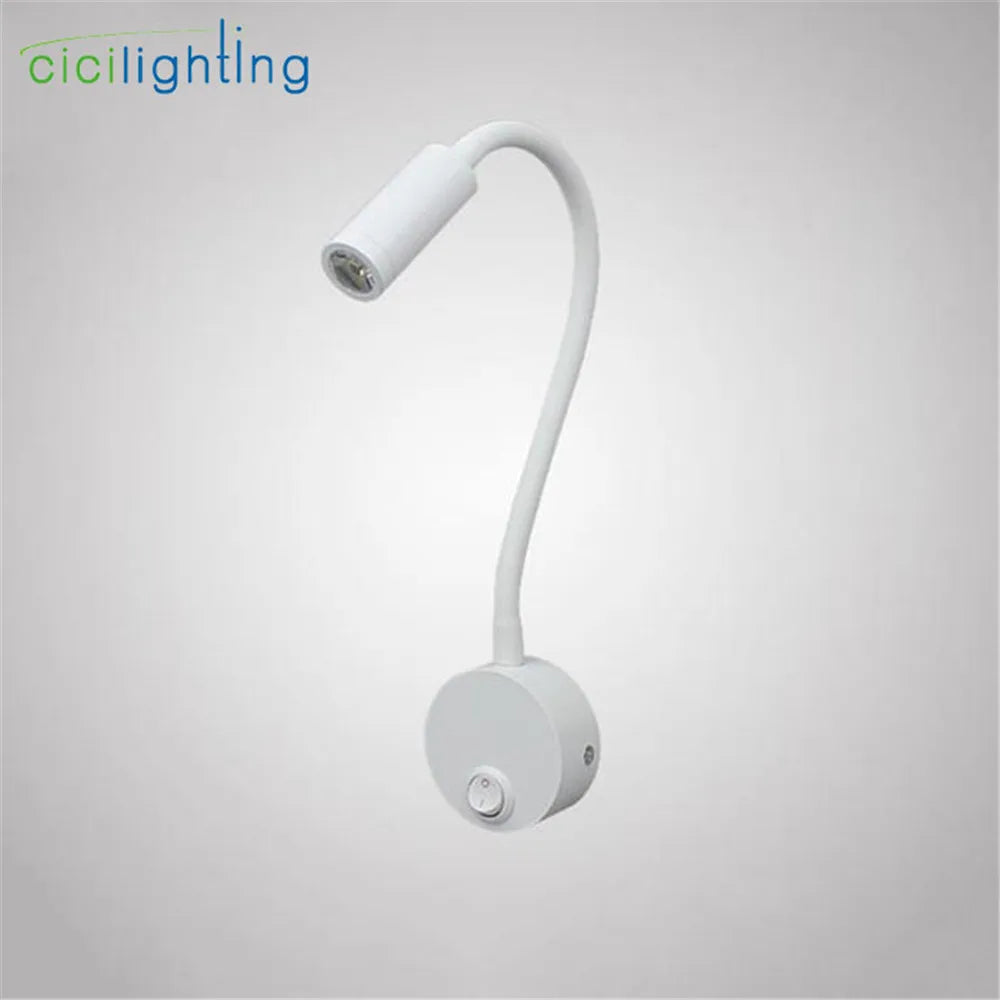 Decorbites™ dimmbare LED-Wandleuchte für Schlafzimmer, Wohnzimmer, Kinderzimmer – 3W verstellbare Gänsehals-Leselampe