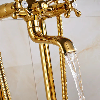 Decorbites™ Gold Badewannenarmatur mit Handbrause – Freistehender Badmischer