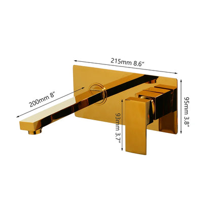 Decorbites™ Gold geputzte Wandmontage Badezimmer Beckenarmatur mit Heiß- und Kaltmischung