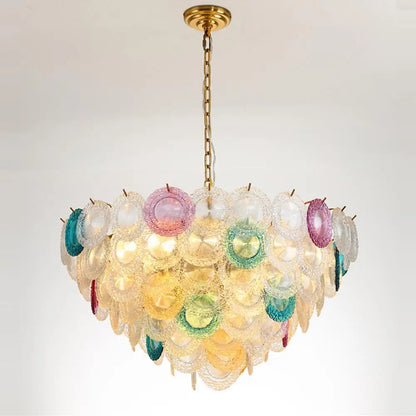 Decorbites™ Eisen-Glas-Farbige Kronleuchter für die Eingangshalle - Moderne Hängebeleuchtung