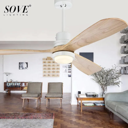 Decorbites™ 52" Holz-Deckenventilator-Fernbedienung 3 Flügel für Zuhause Wohnzimmer Schlafzimmer