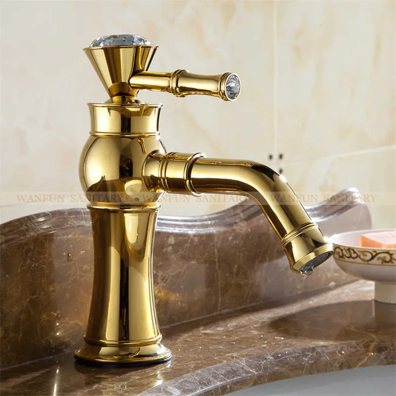 Gold Brass Bathroom Mixer