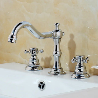 Decorbites™ Dualeinhebel-Waschbeckenarmatur aus massivem Messing in Chrom mit antiker schwarzer Finish