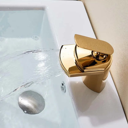 Decorbites™ Golden Brass Wasserfall Gefäßwaschbecken Armatur - Chrom Badezimmer Vanity Hahn
