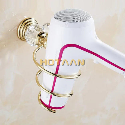 Decorbites™ Kristall-Bad-Wandregal Haartrockner-Halter Speicherhalter Spirale Stand